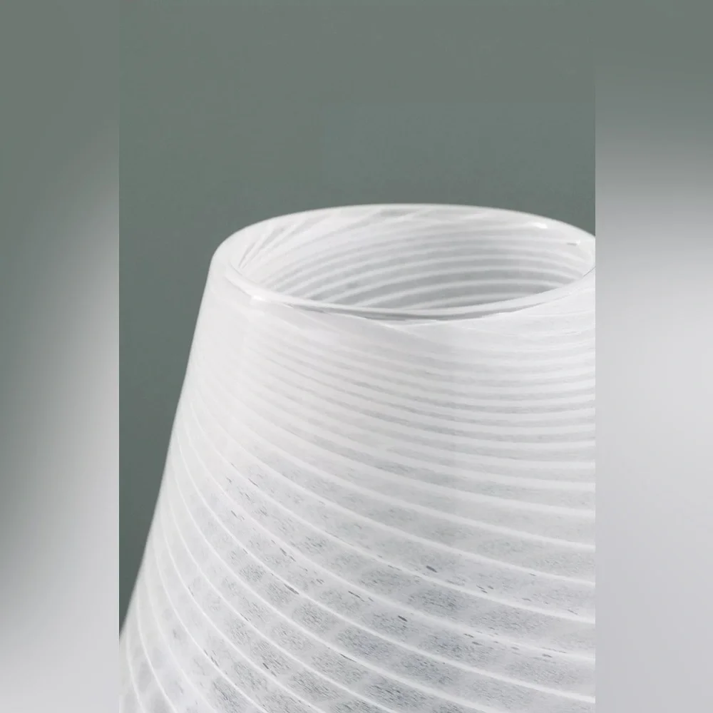 Anthropologie Mera Soda Lime Glass Swirl Vase White NWT
